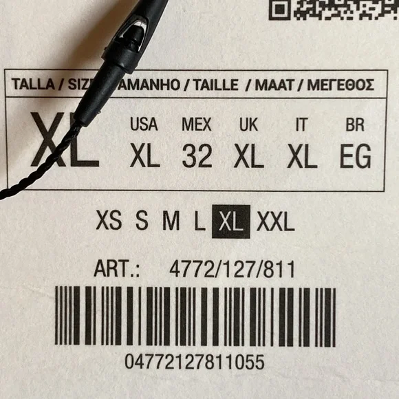 NWT. Zara Light Gray Poplin Jewel Shirt. Size XL. - Picture 6 of 8